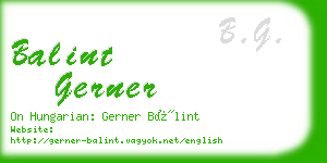 balint gerner business card